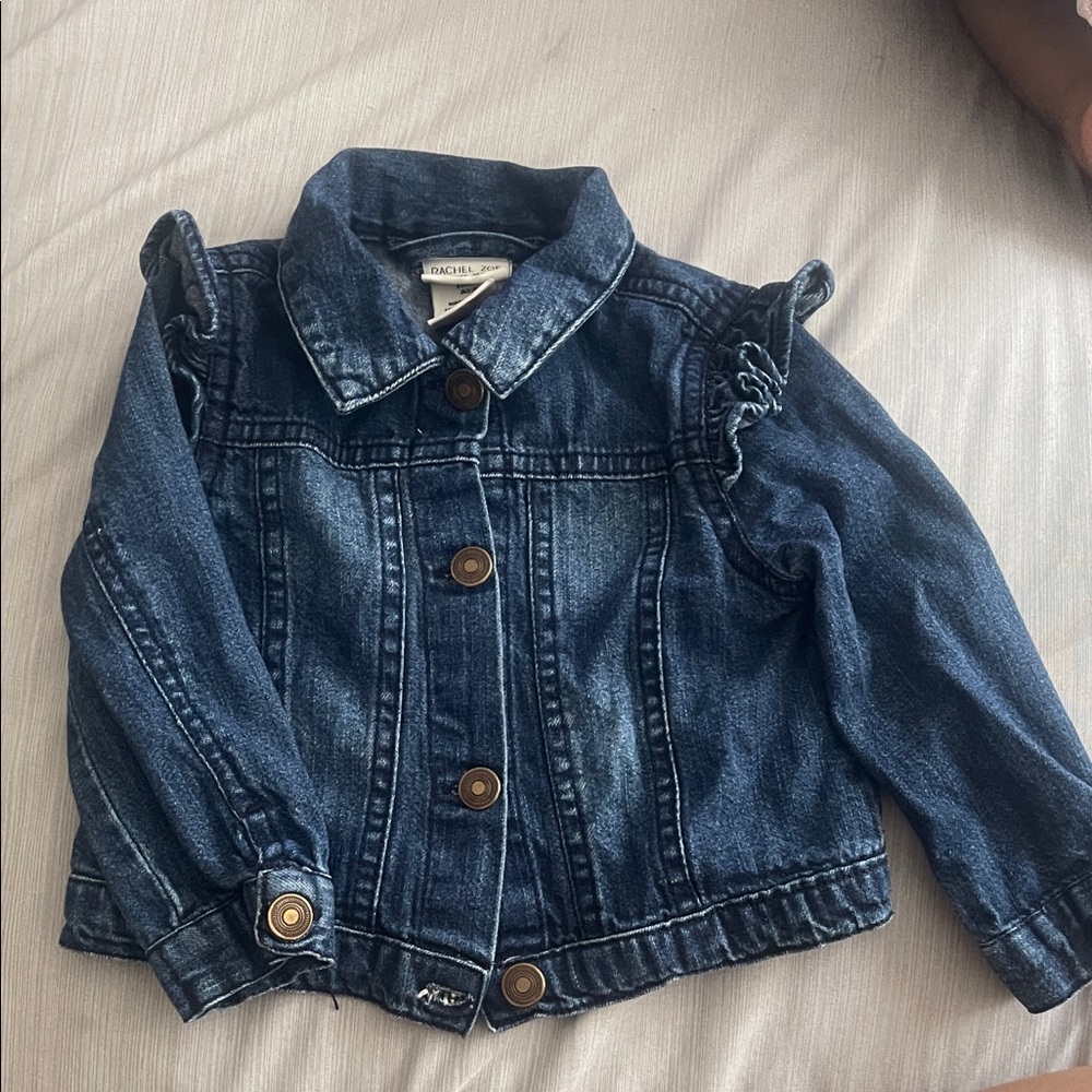 Rachel Zoe Blue Denim Jacket with Ruffle Detail